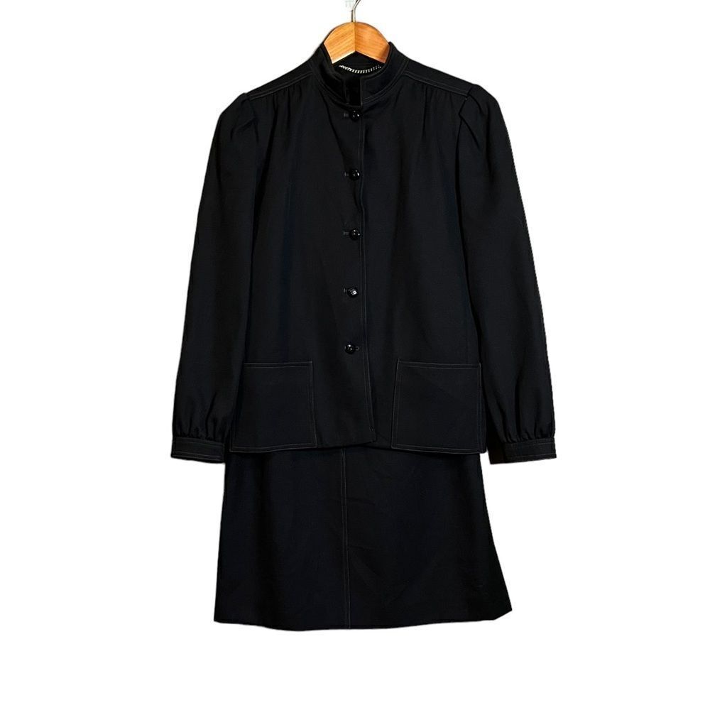 Cojana black 2 piece wool blazer & skirt set